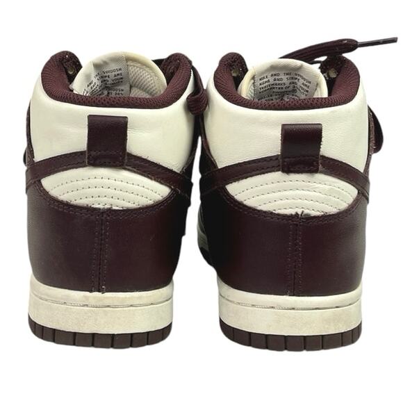 Nike Dunk High Burgundy White Lace Up High Top Athletic Sneakers Shoes Size 5.5 - Picture 3 of 6